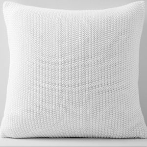 White Cotton Knit Pillow Cover